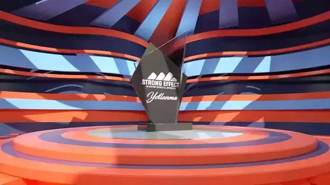 3D Trophy On Stage model 3D model