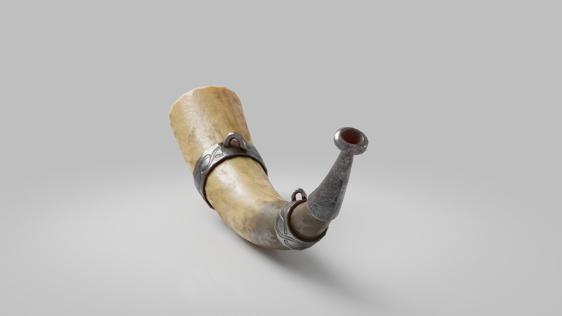 Viking Fantasy Warhorn Low Poly asset Low-poly 3D model_5