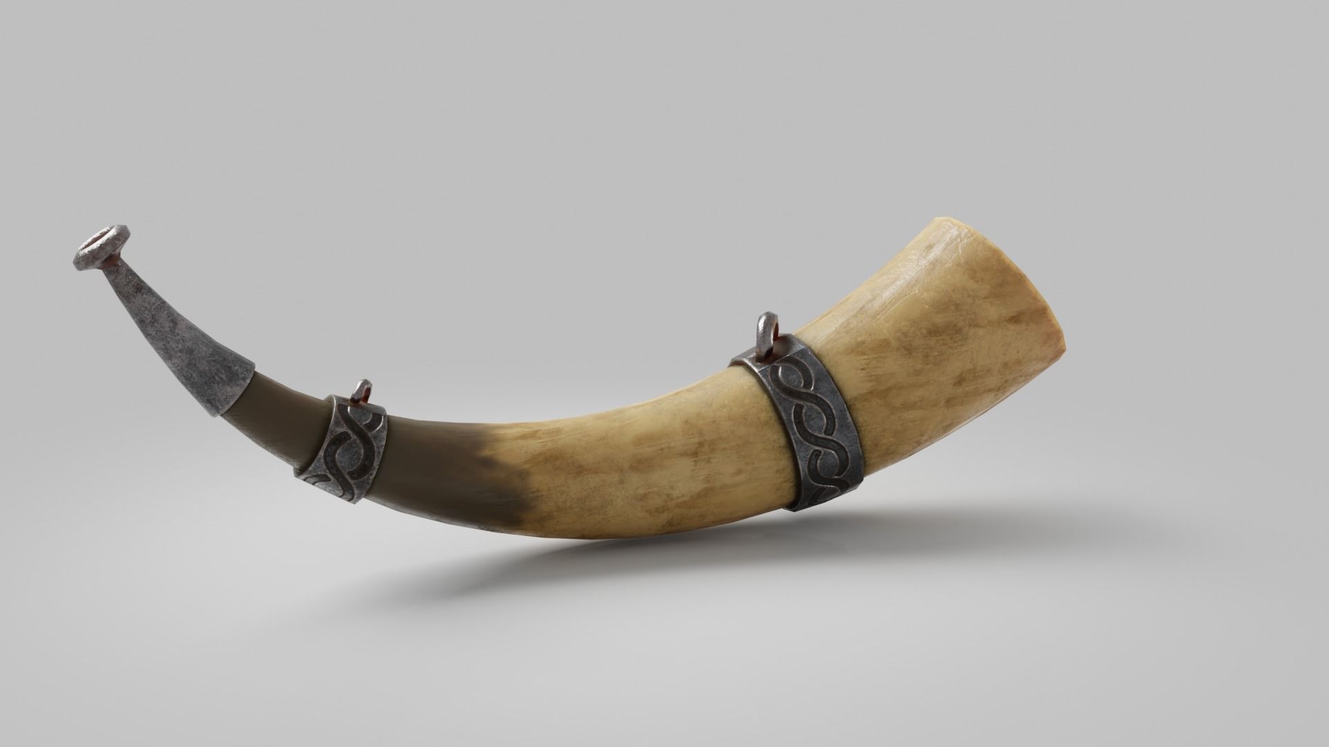 Viking Fantasy Warhorn Low Poly asset Low-poly 3D model_3