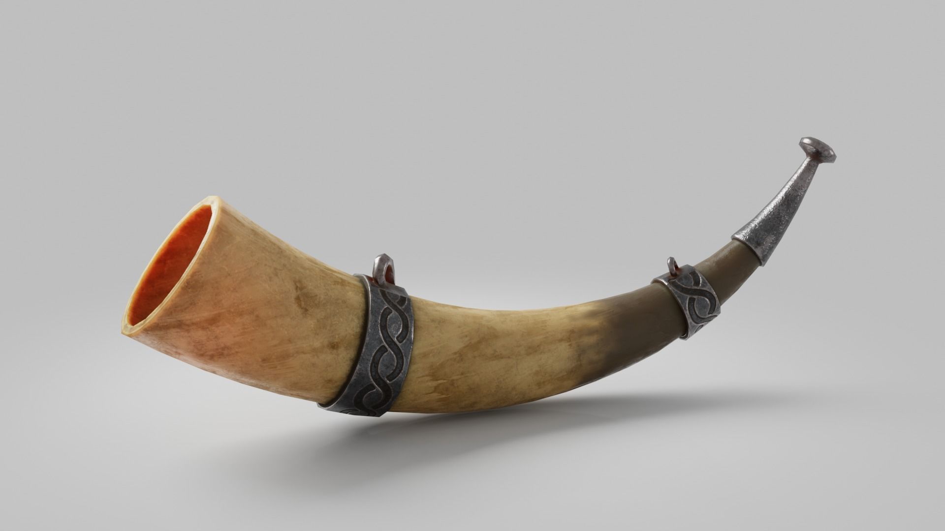 Viking Fantasy Warhorn Low Poly asset Low-poly 3D model_7