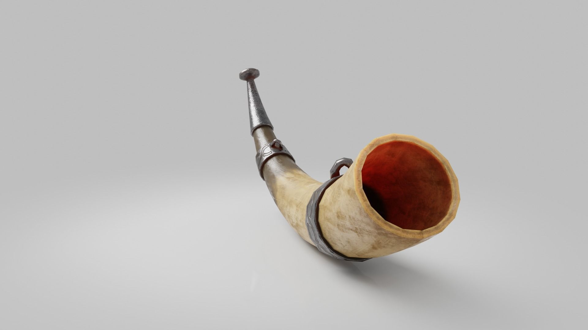 Viking Fantasy Warhorn Low Poly asset Low-poly 3D model_1