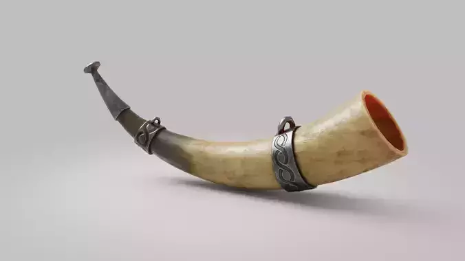 Viking Fantasy Warhorn Low Poly asset Low-poly 3D model