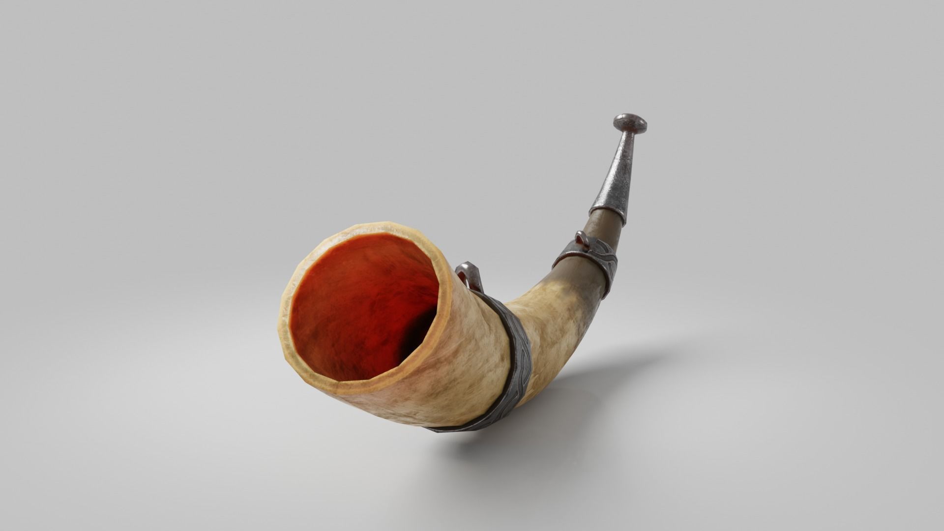 Viking Fantasy Warhorn Low Poly asset Low-poly 3D model_8