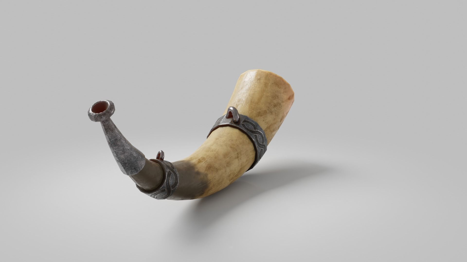 Viking Fantasy Warhorn Low Poly asset Low-poly 3D model_4