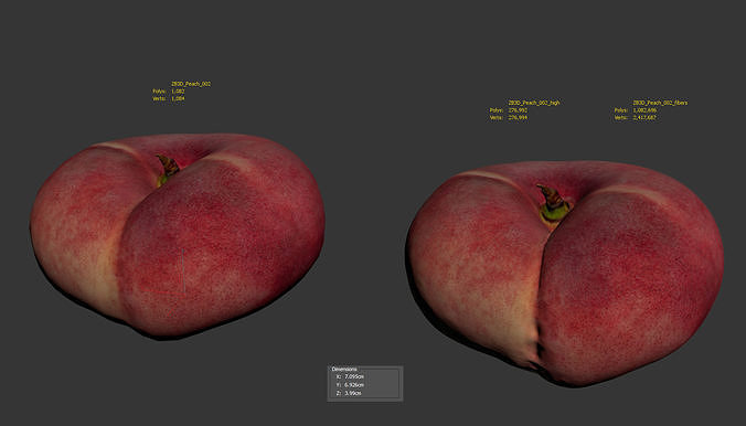 Peach 3D model 7