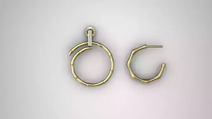 earrings two gold hoop