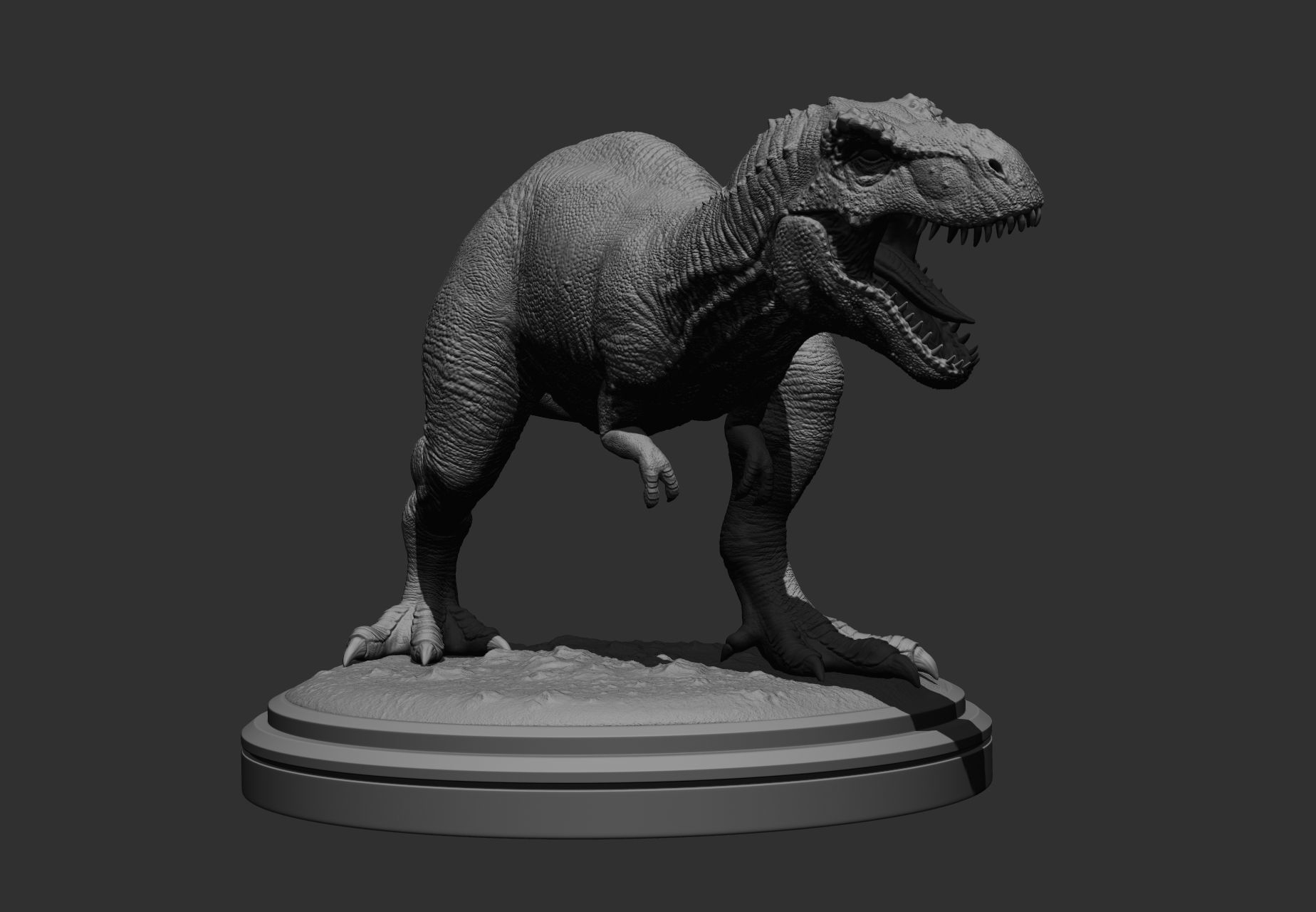 T-Rex t - rex statue 3D print model_6