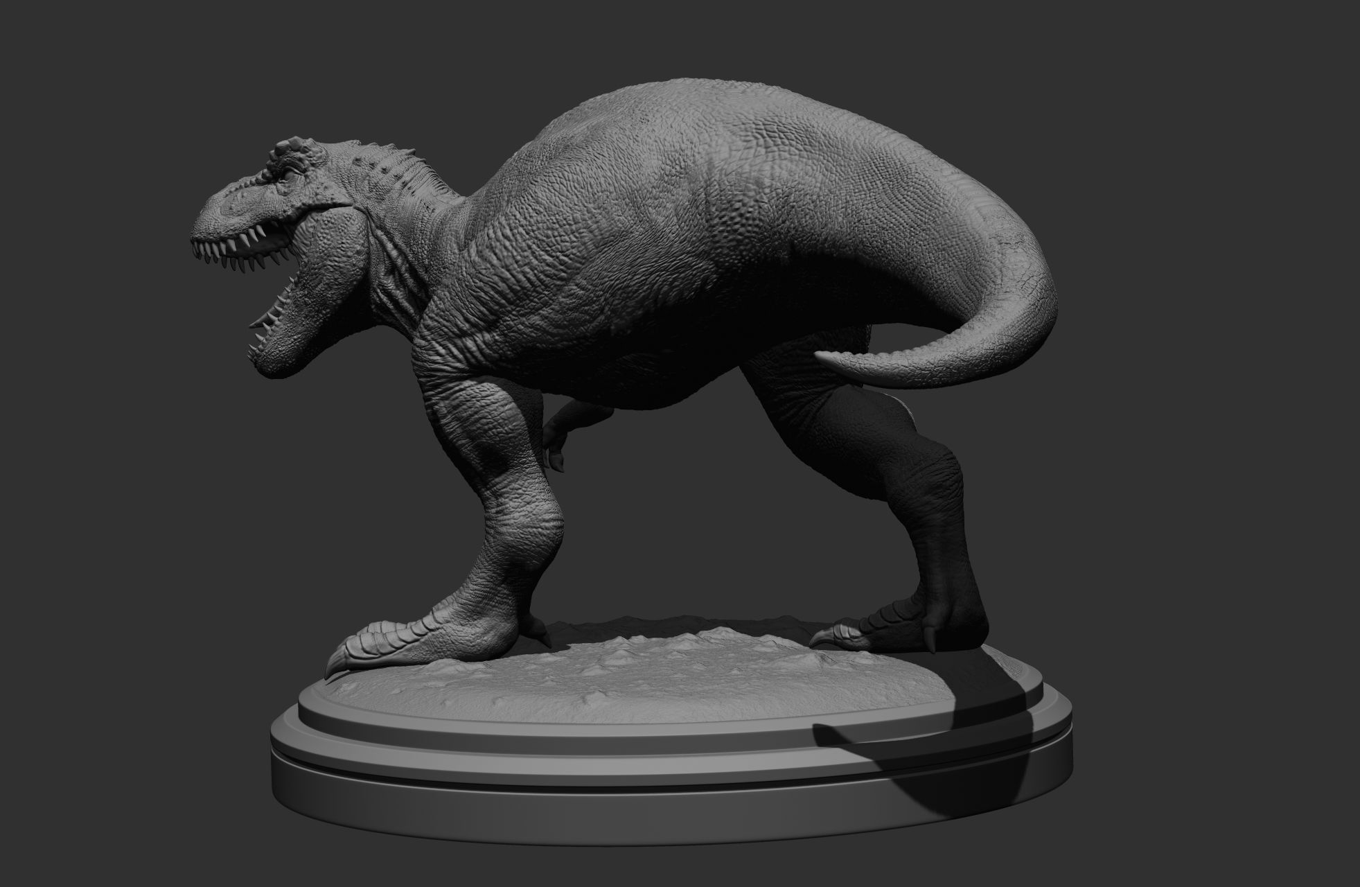 T-Rex t - rex statue 3D print model_12