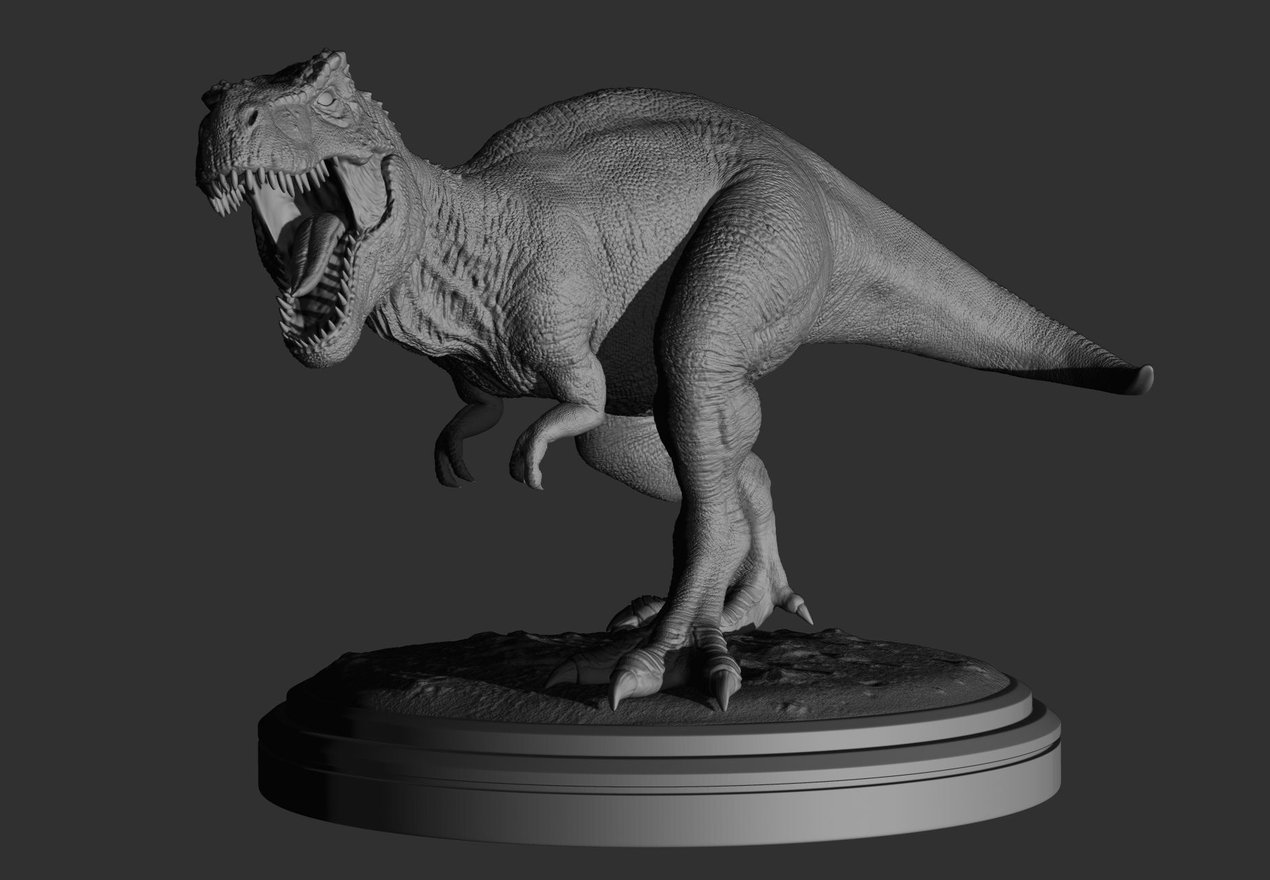 T-Rex t - rex statue 3D print model_8