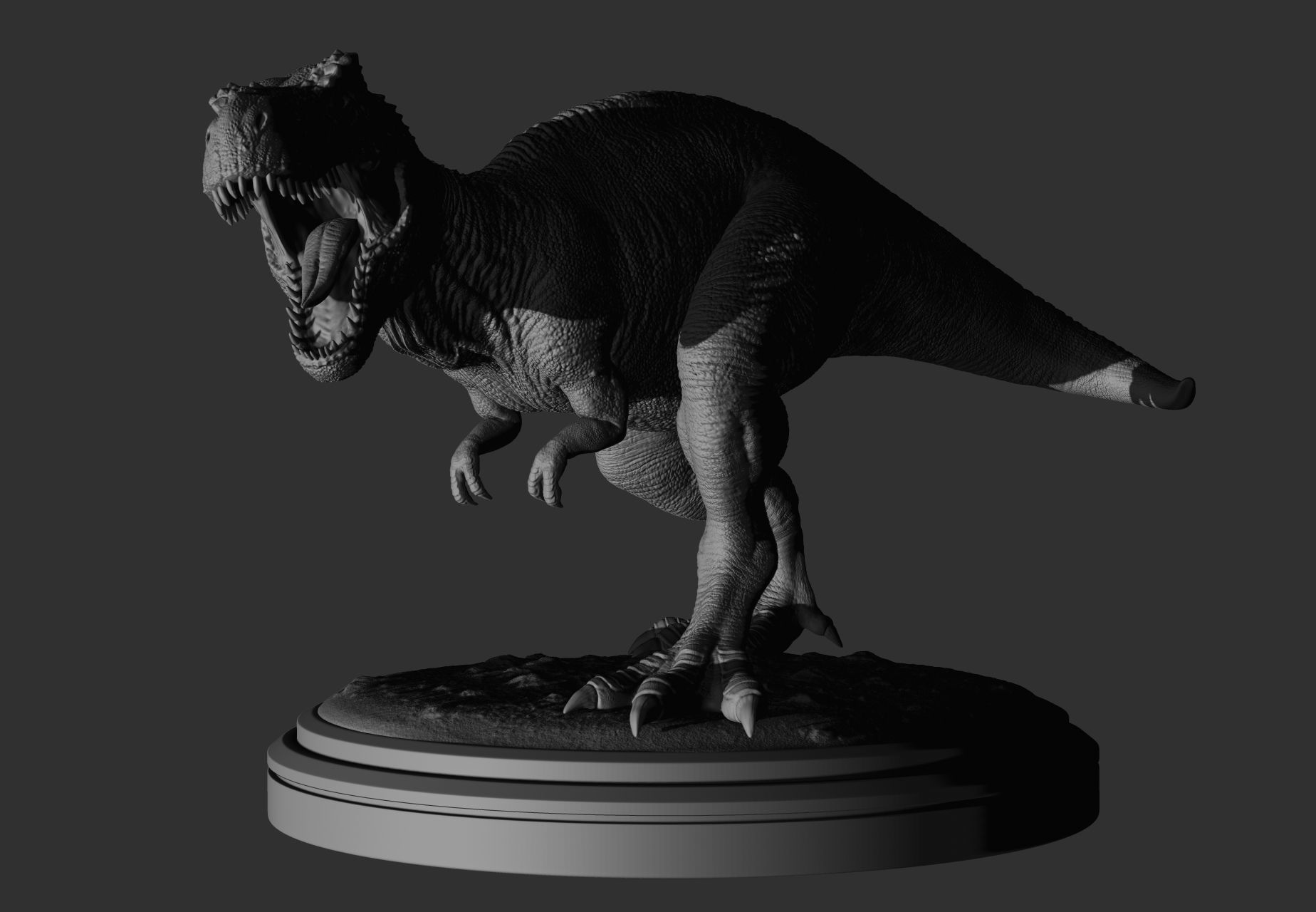 T-Rex t - rex statue 3D print model_11