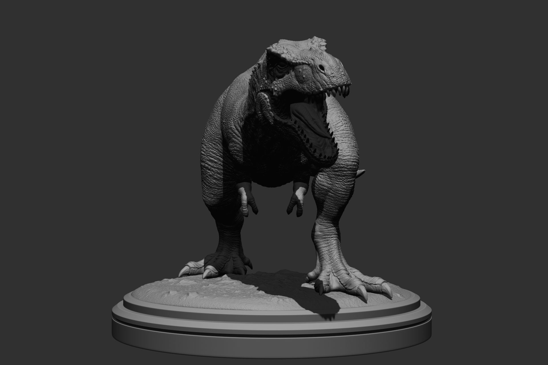 T-Rex t - rex statue 3D print model_25