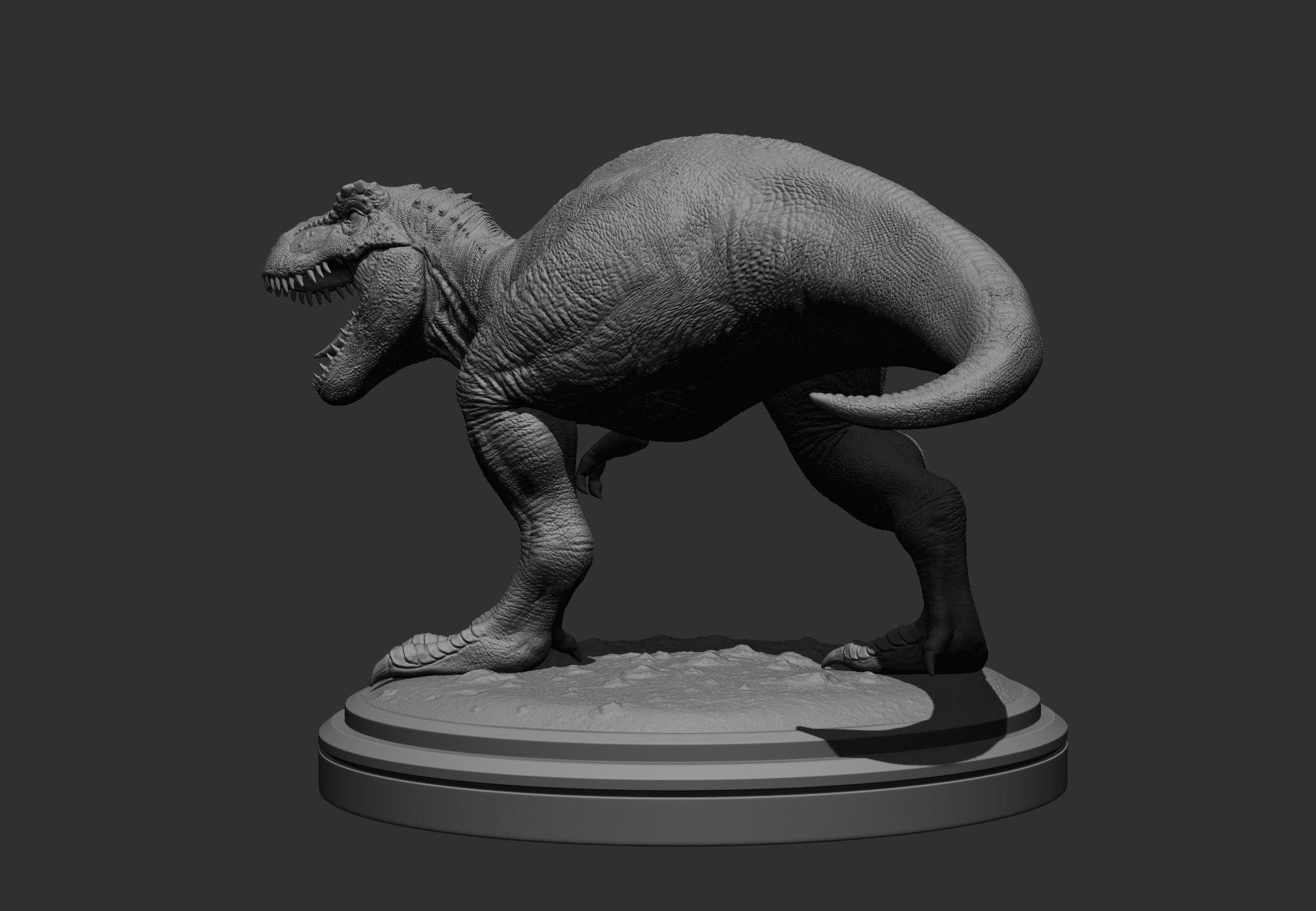 T-Rex t - rex statue 3D print model_7