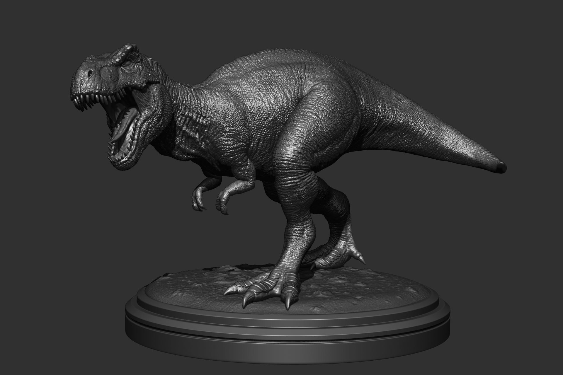 T-Rex t - rex statue 3D print model_31