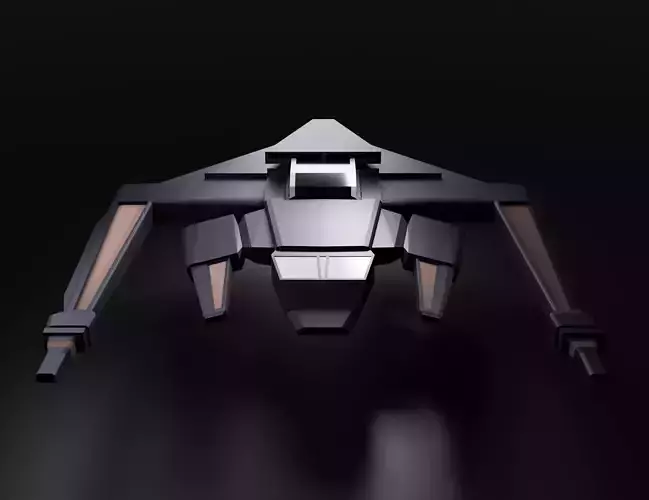 Futuristic Spaceship Low poly - 3D model