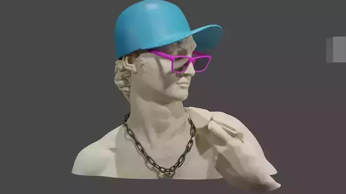 Modern David Sculpture Bust 3D print model