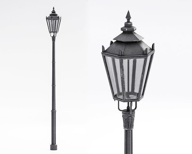 Old street lamp Warsaw Free low-poly 3D model