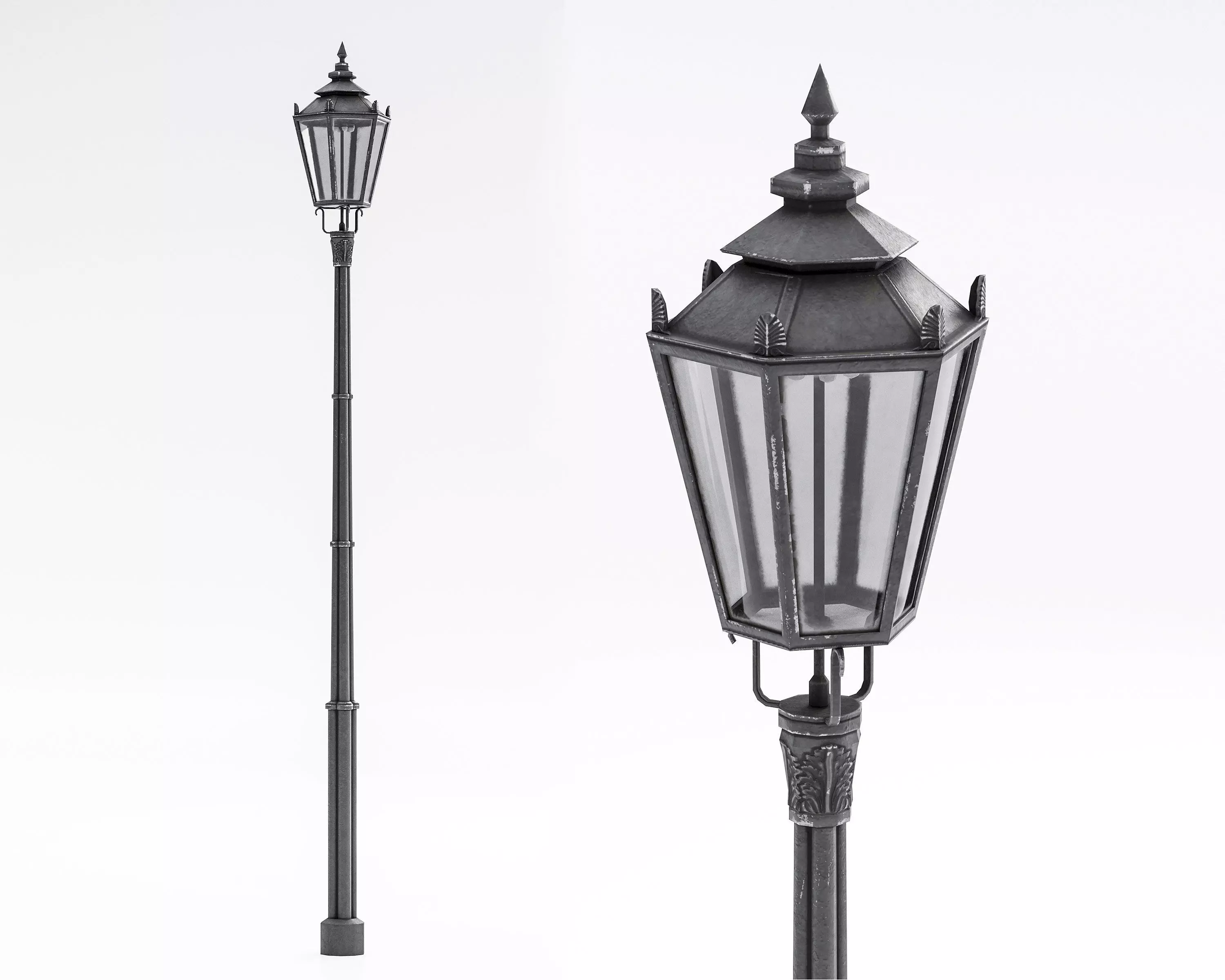 Old street lamp Warsaw Free low-poly 3D model_0