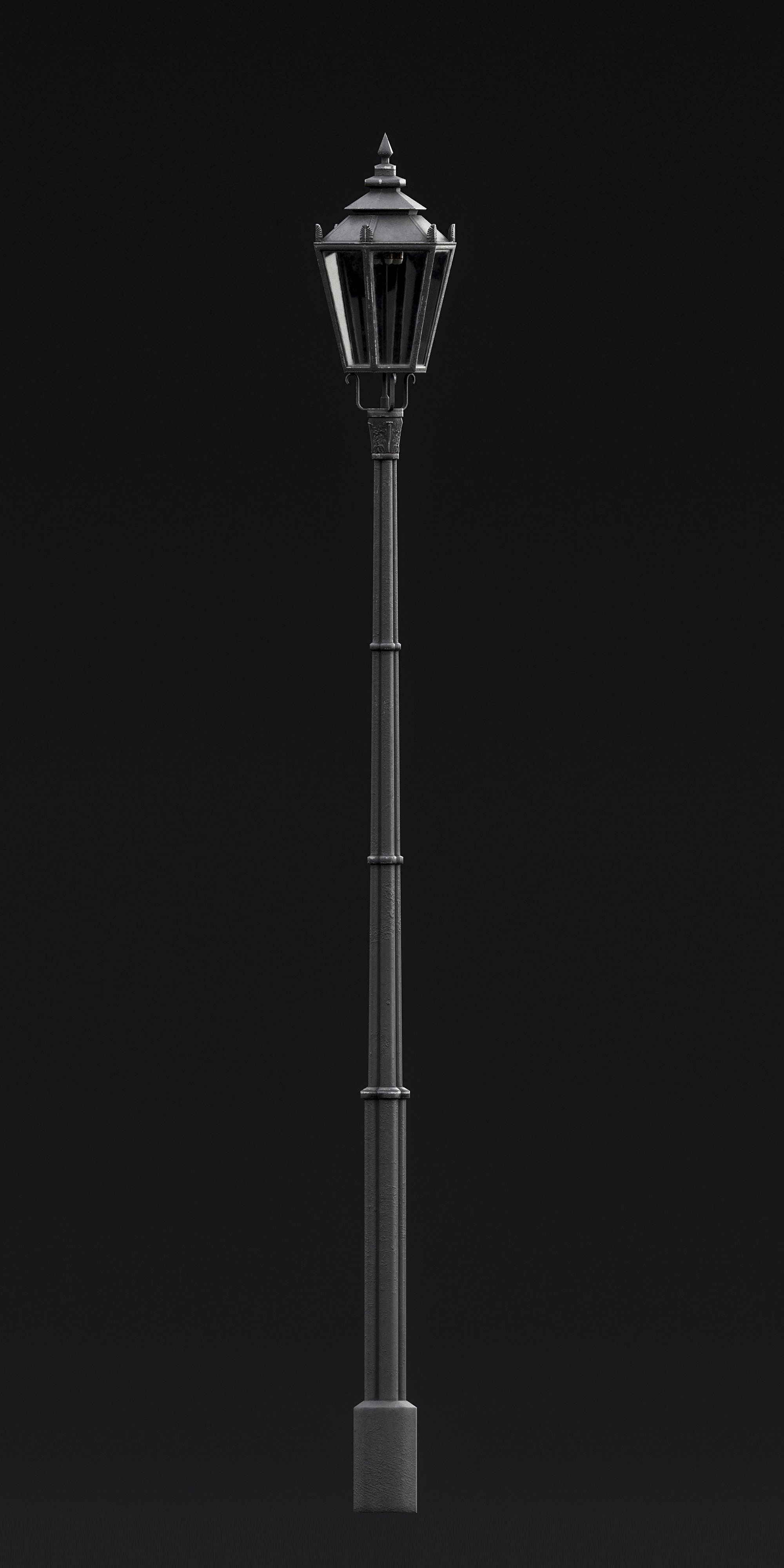 Old street lamp Warsaw Free low-poly 3D model_1