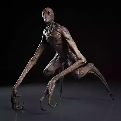 Creature Game Ready alien with long legs Low-poly 3D model