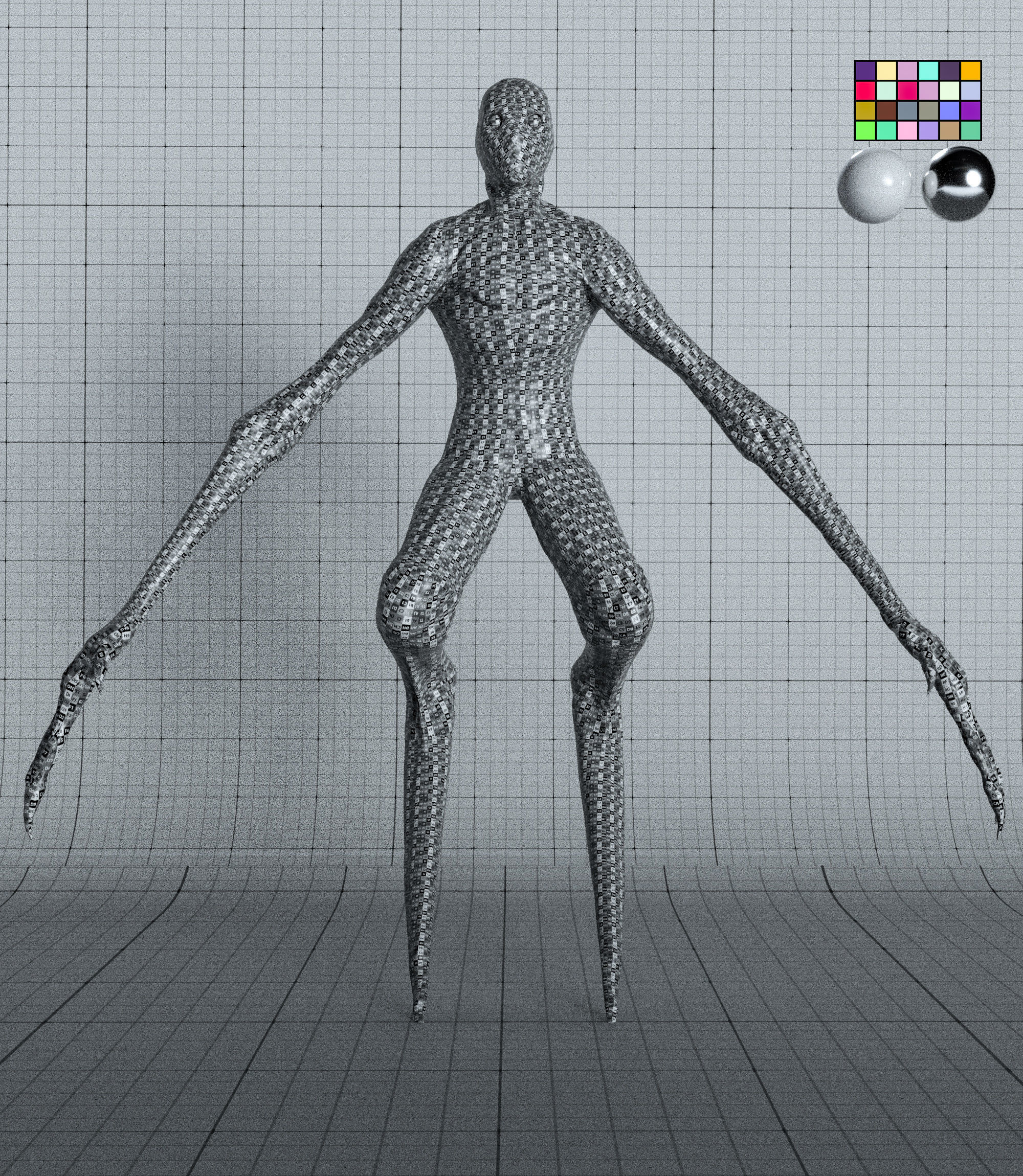 Creature Game Ready alien with long legs Low-poly 3D model_4
