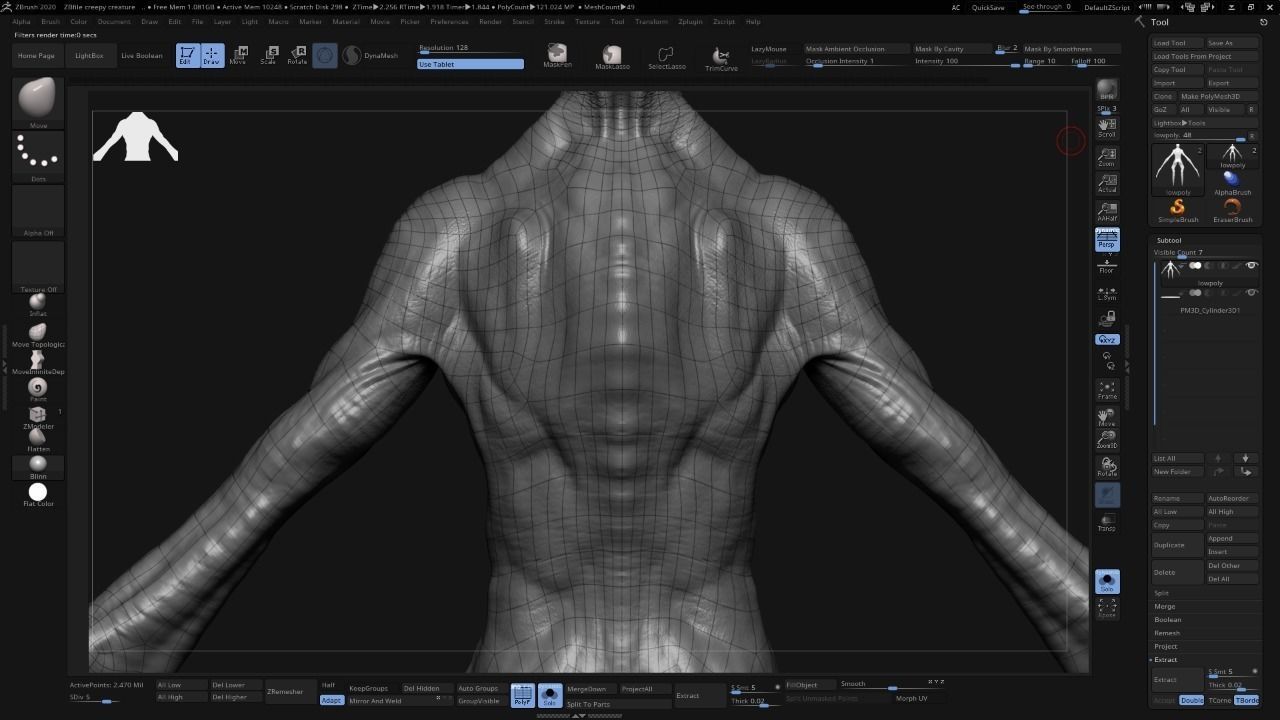 Creature Game Ready alien with long legs Low-poly 3D model_10
