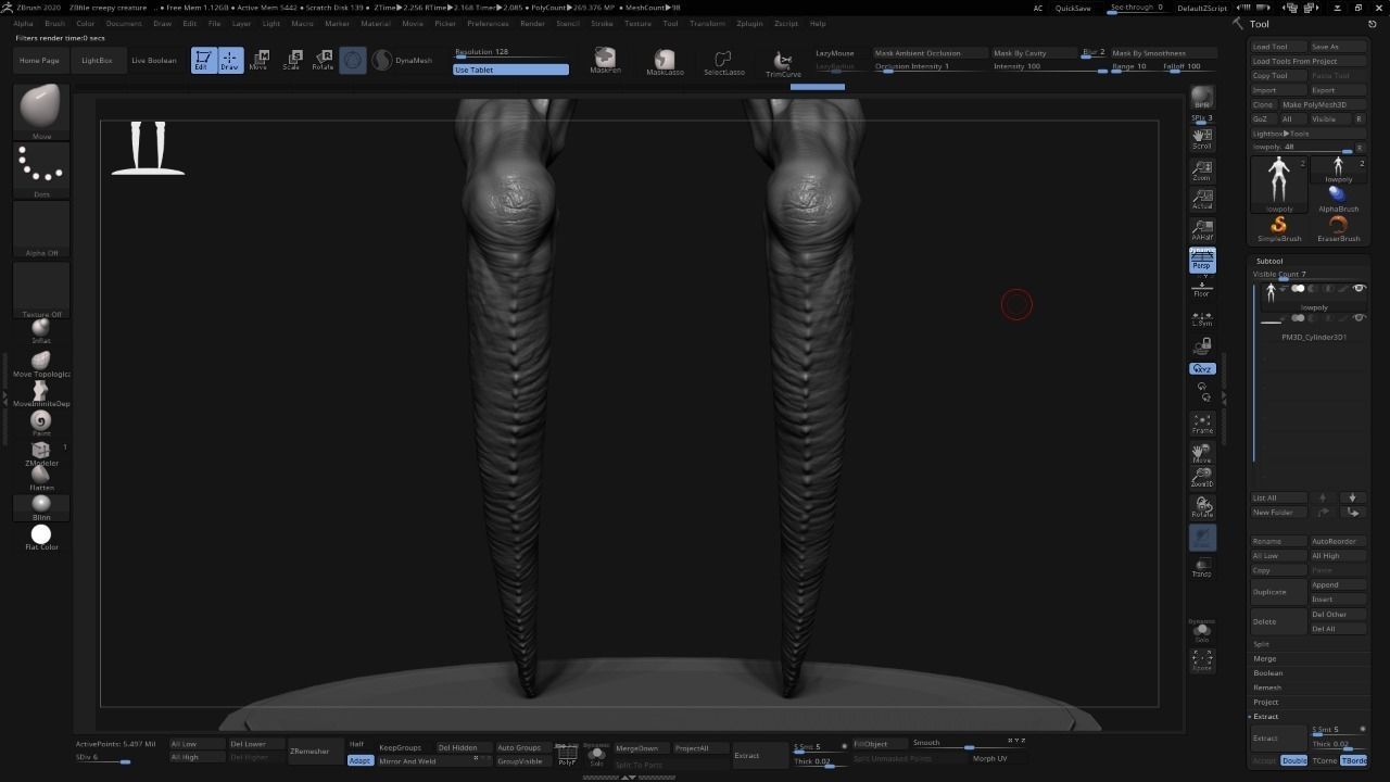 Creature Game Ready alien with long legs Low-poly 3D model_8