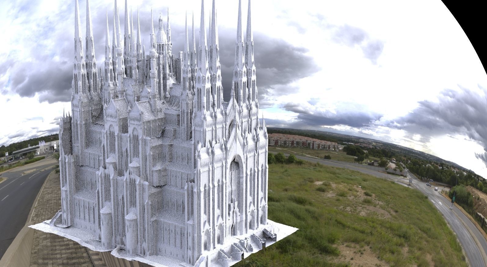 Fantasy Cathedral Very Grand gothic slim version 3D model_2