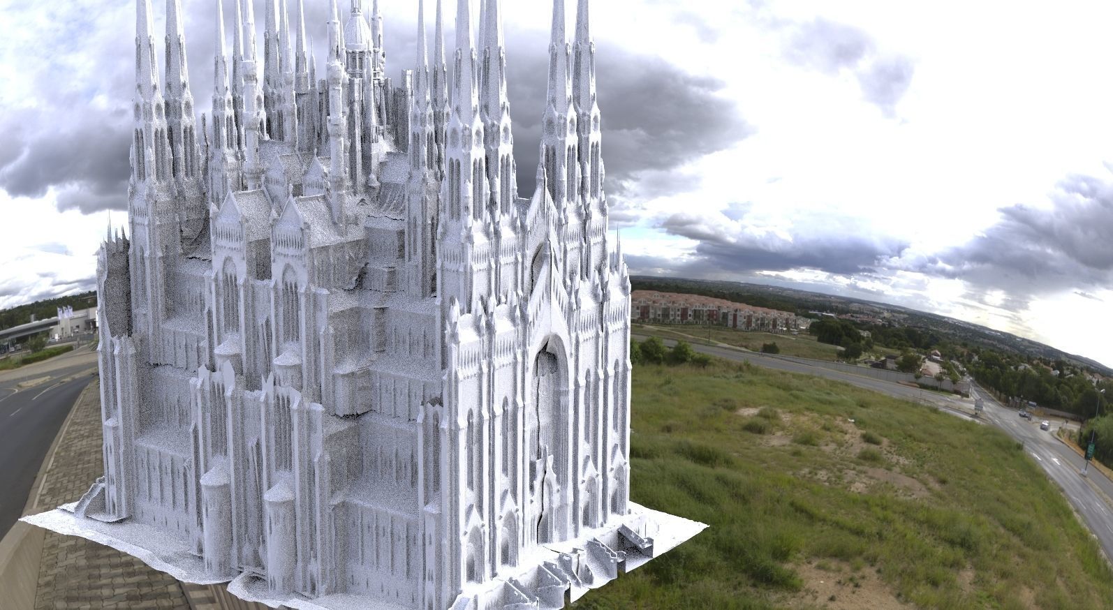 Fantasy Cathedral Very Grand gothic slim version 3D model_1