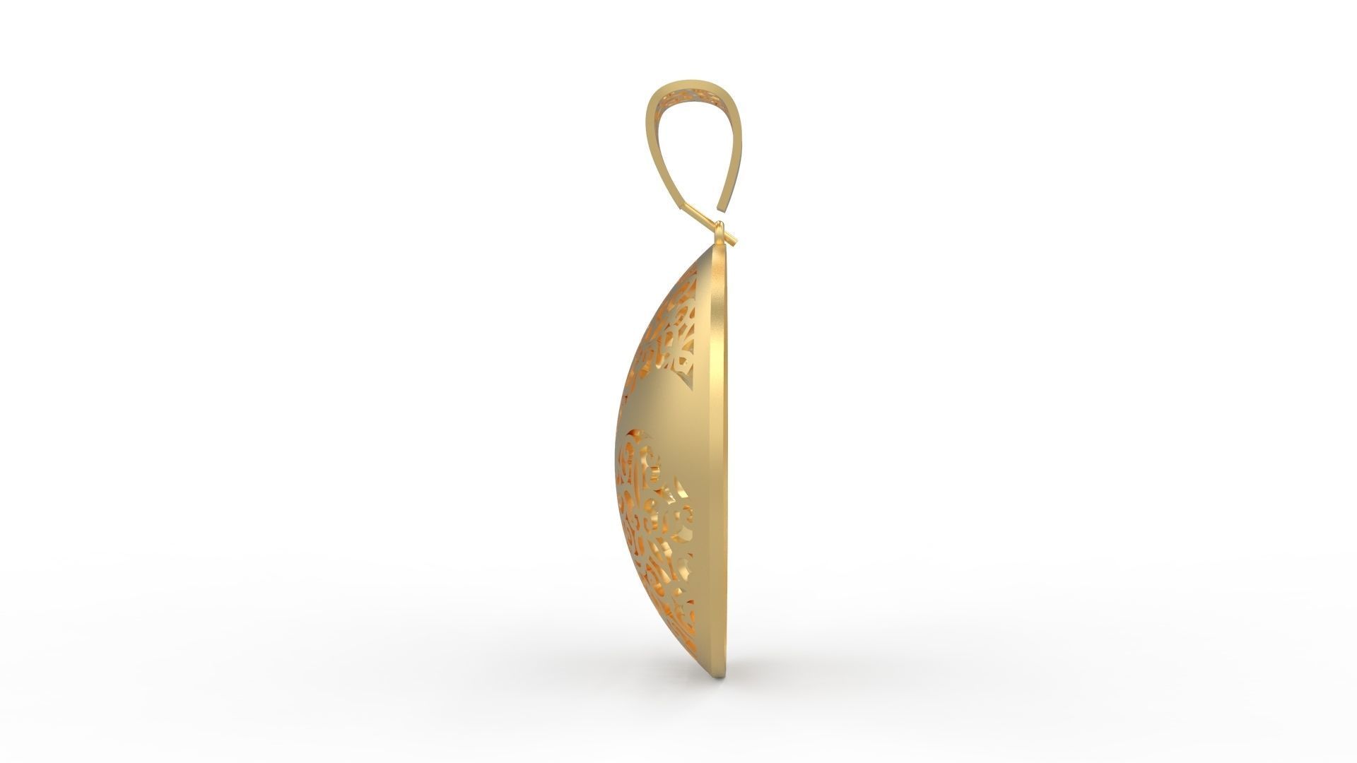 Ultra Vision Oval Circle Flower Pattern Pendant 3D print model_4