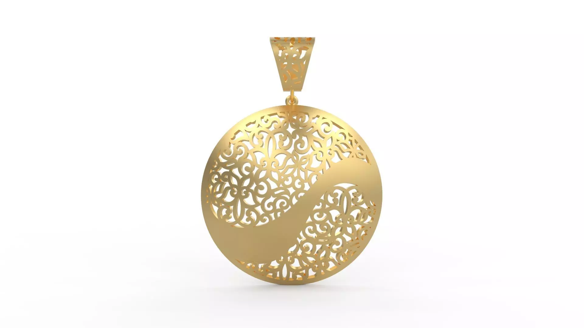 Ultra Vision Oval Circle Flower Pattern Pendant 3D print model_0