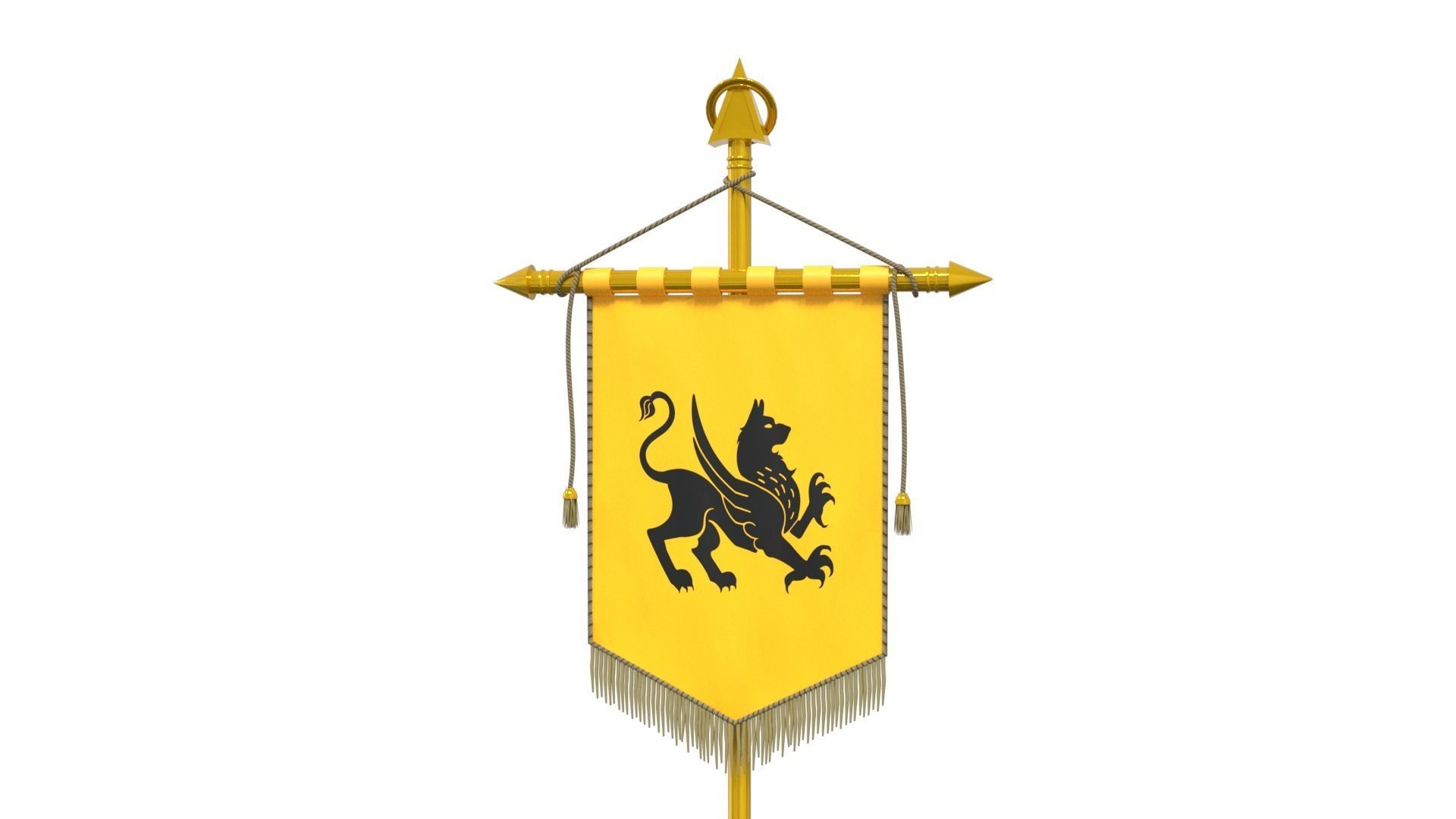 medieval flag 3D model_2