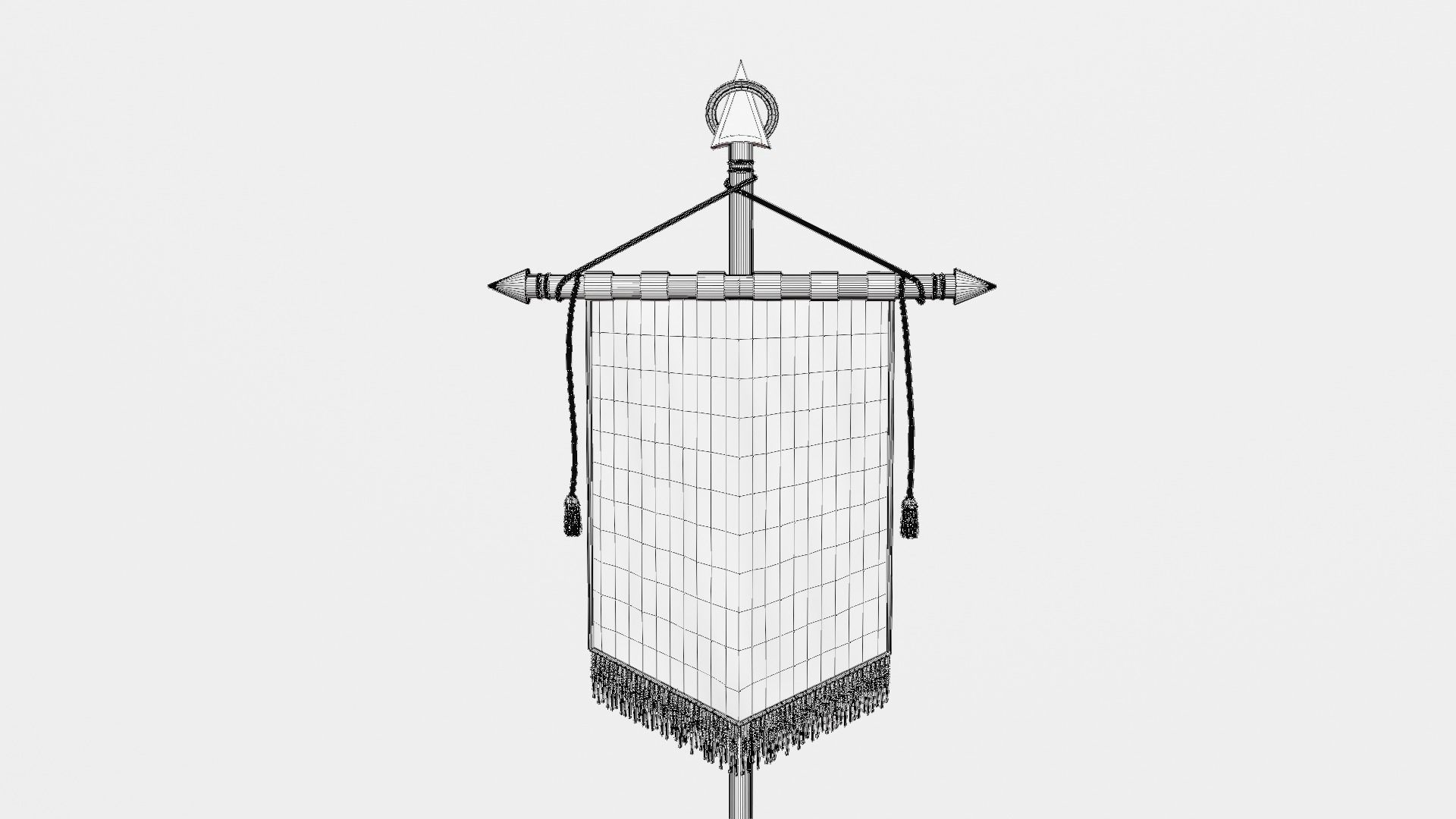 medieval flag 3D model_3