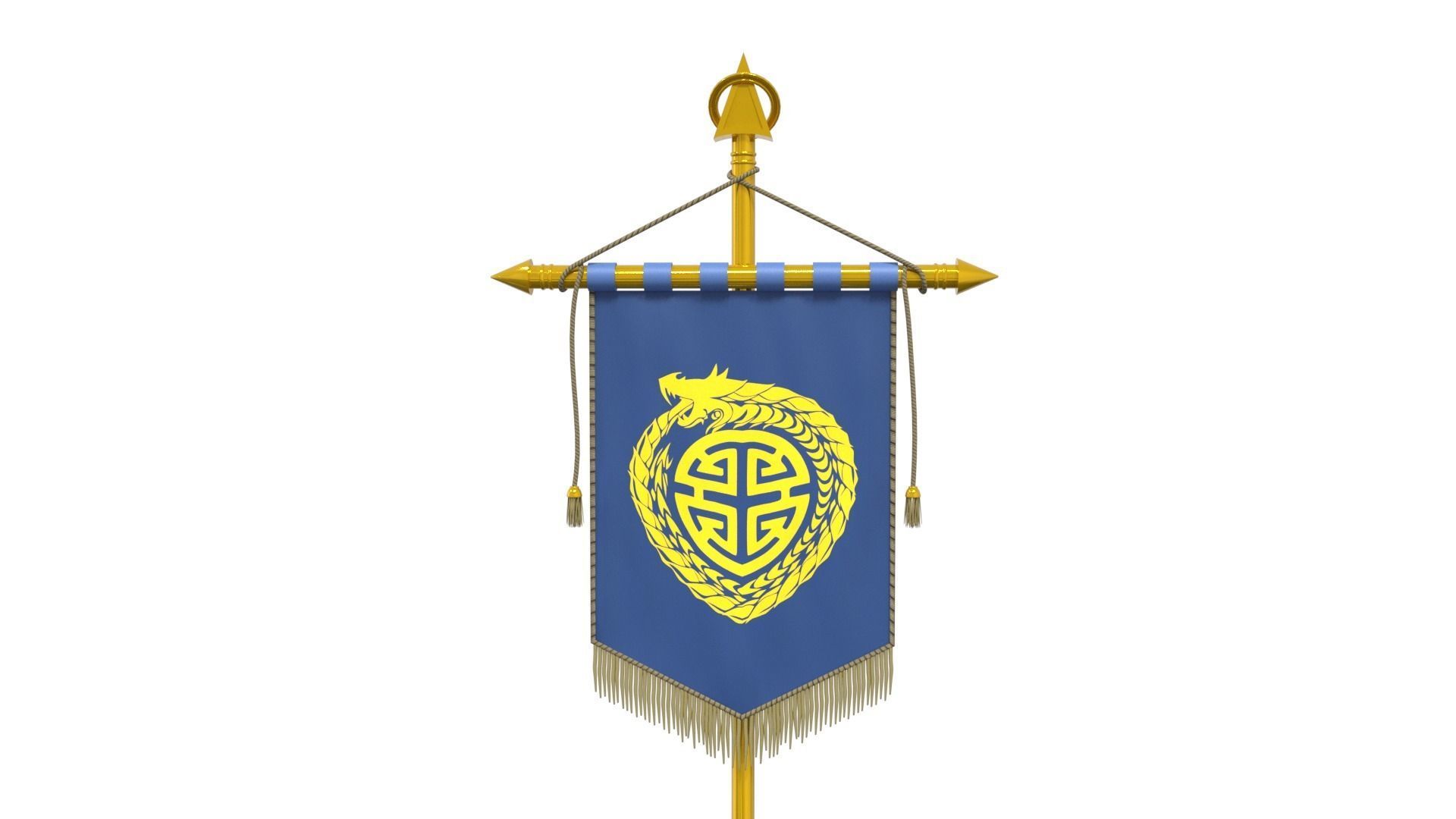 medieval flag 3D model_1