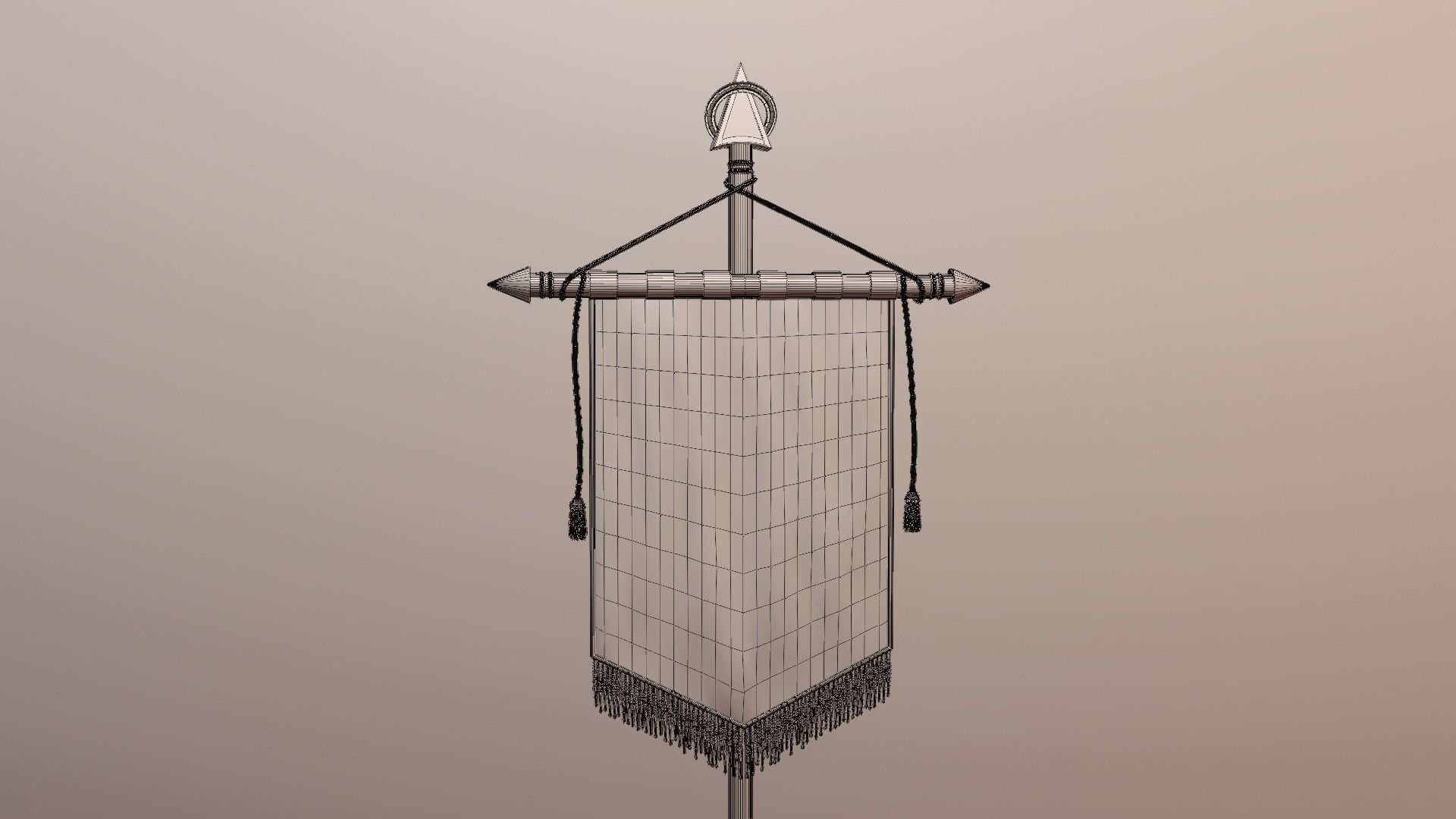 medieval flag 3D model_4