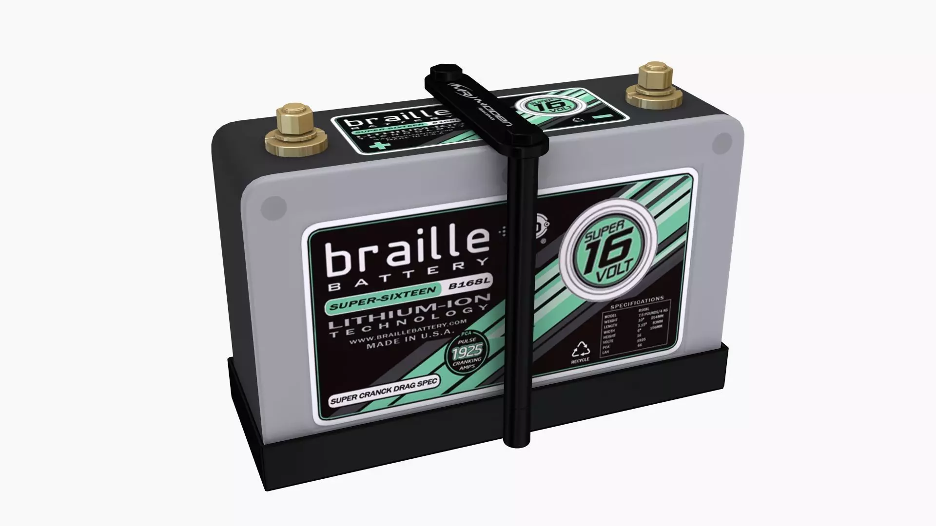 Braille B168LC Lithium Battery Low-poly 3D model