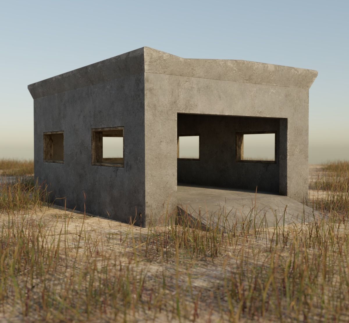 Garage asset Low-poly 3D model_1