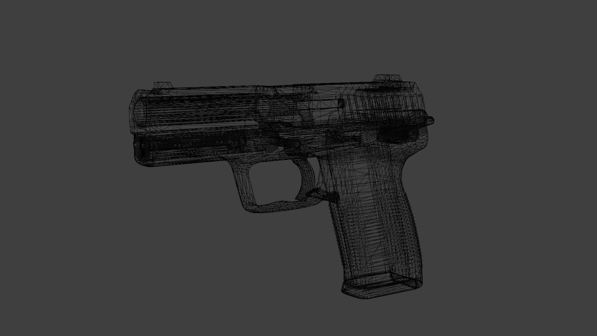HK USP9mm Handgun Low-poly 3D model_12