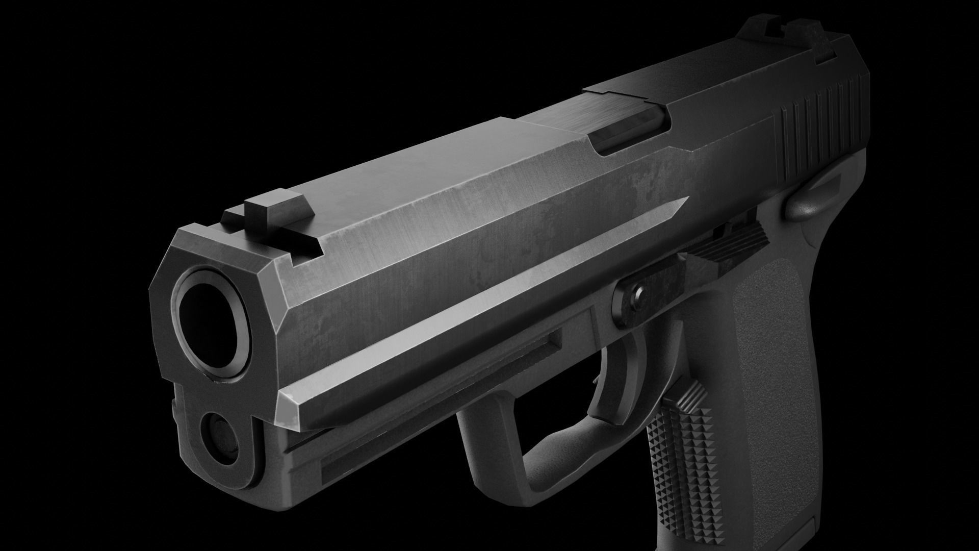 HK USP9mm Handgun Low-poly 3D model_10