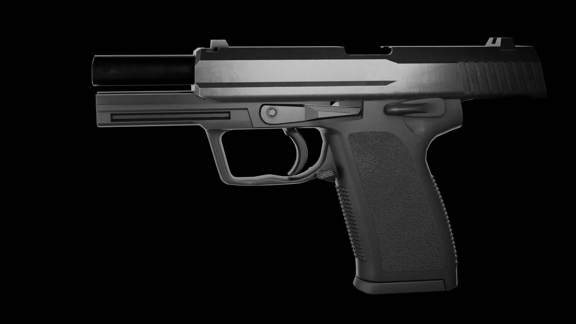 HK USP9mm Handgun Low-poly 3D model_3