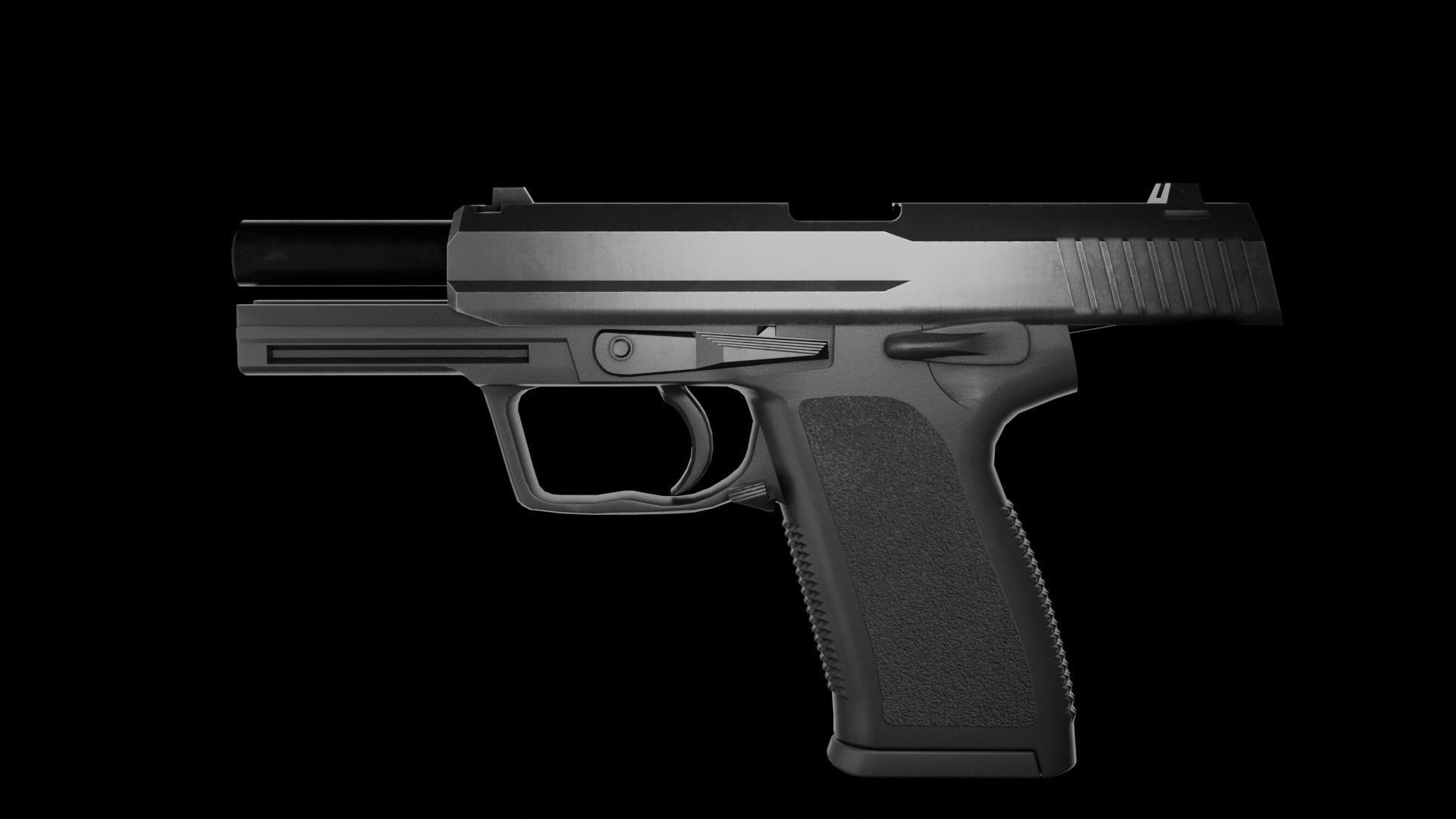 HK USP9mm Handgun Low-poly 3D model_11