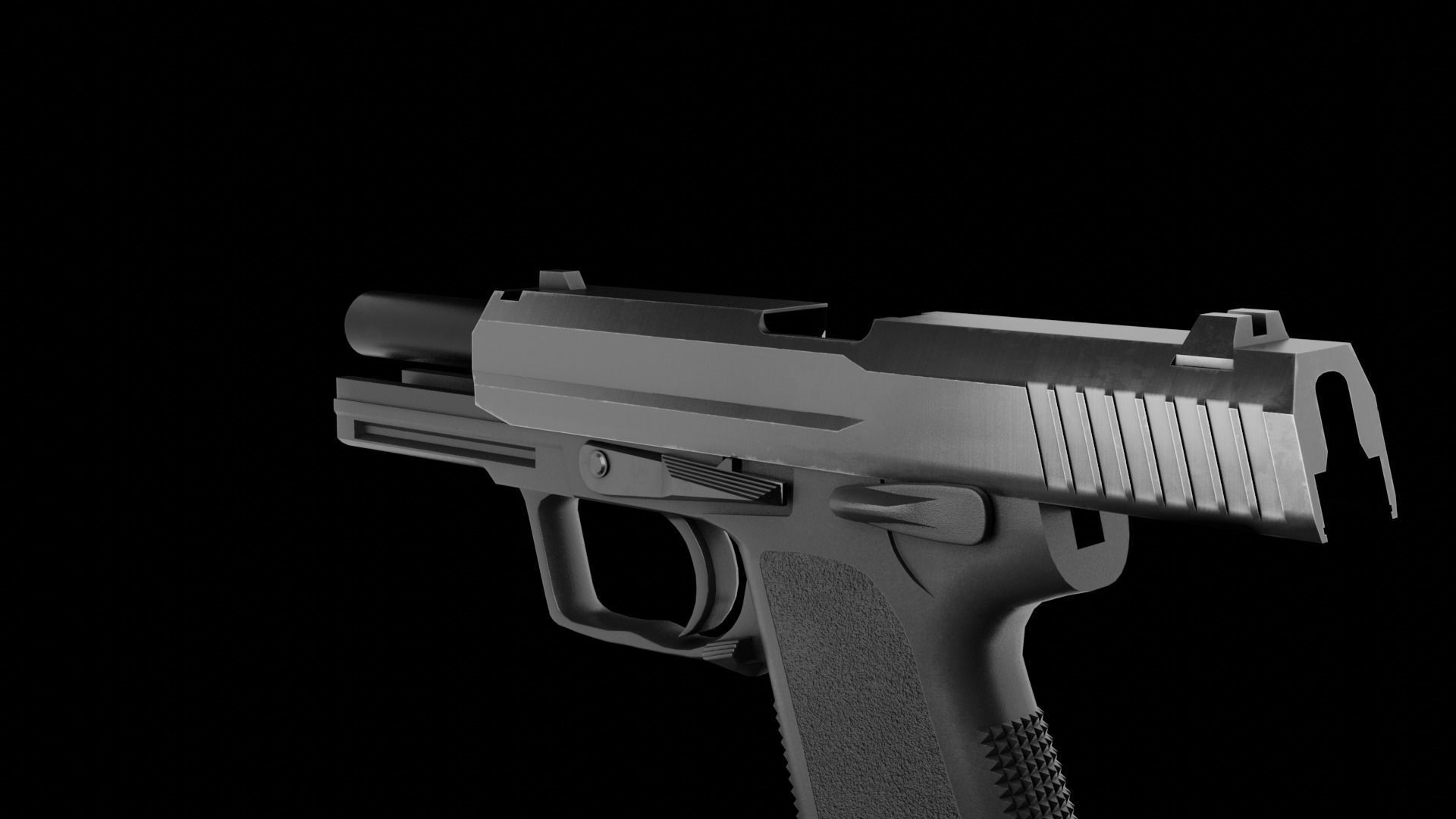 HK USP9mm Handgun Low-poly 3D model_1