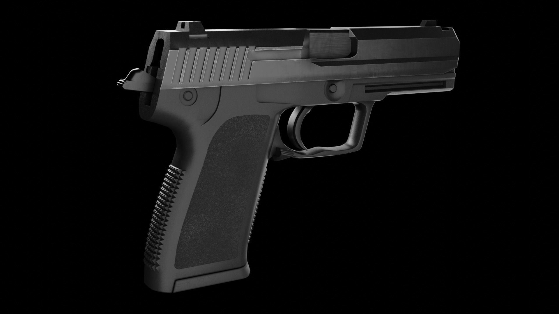 HK USP9mm Handgun Low-poly 3D model_6