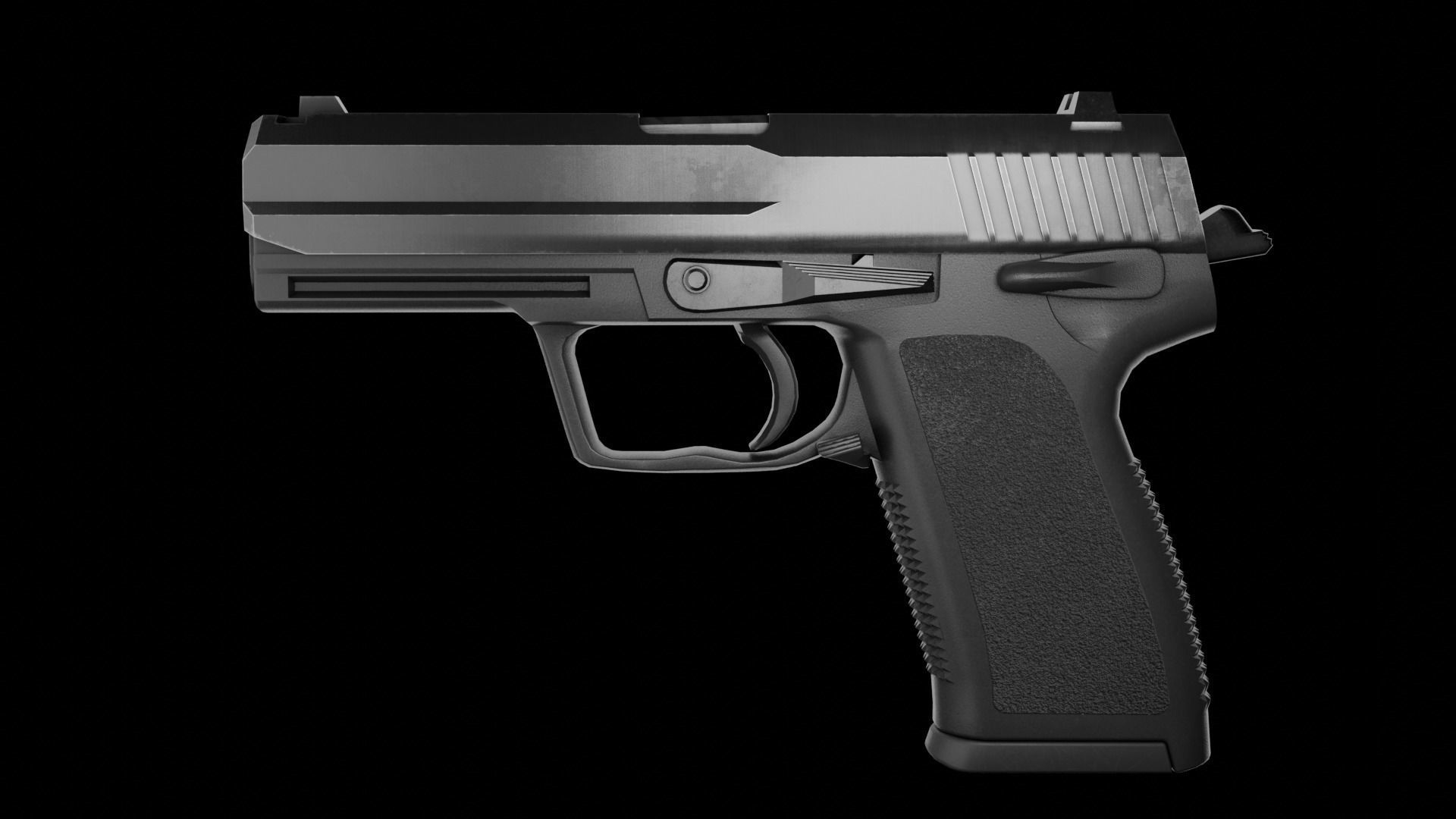 HK USP9mm Handgun Low-poly 3D model_4