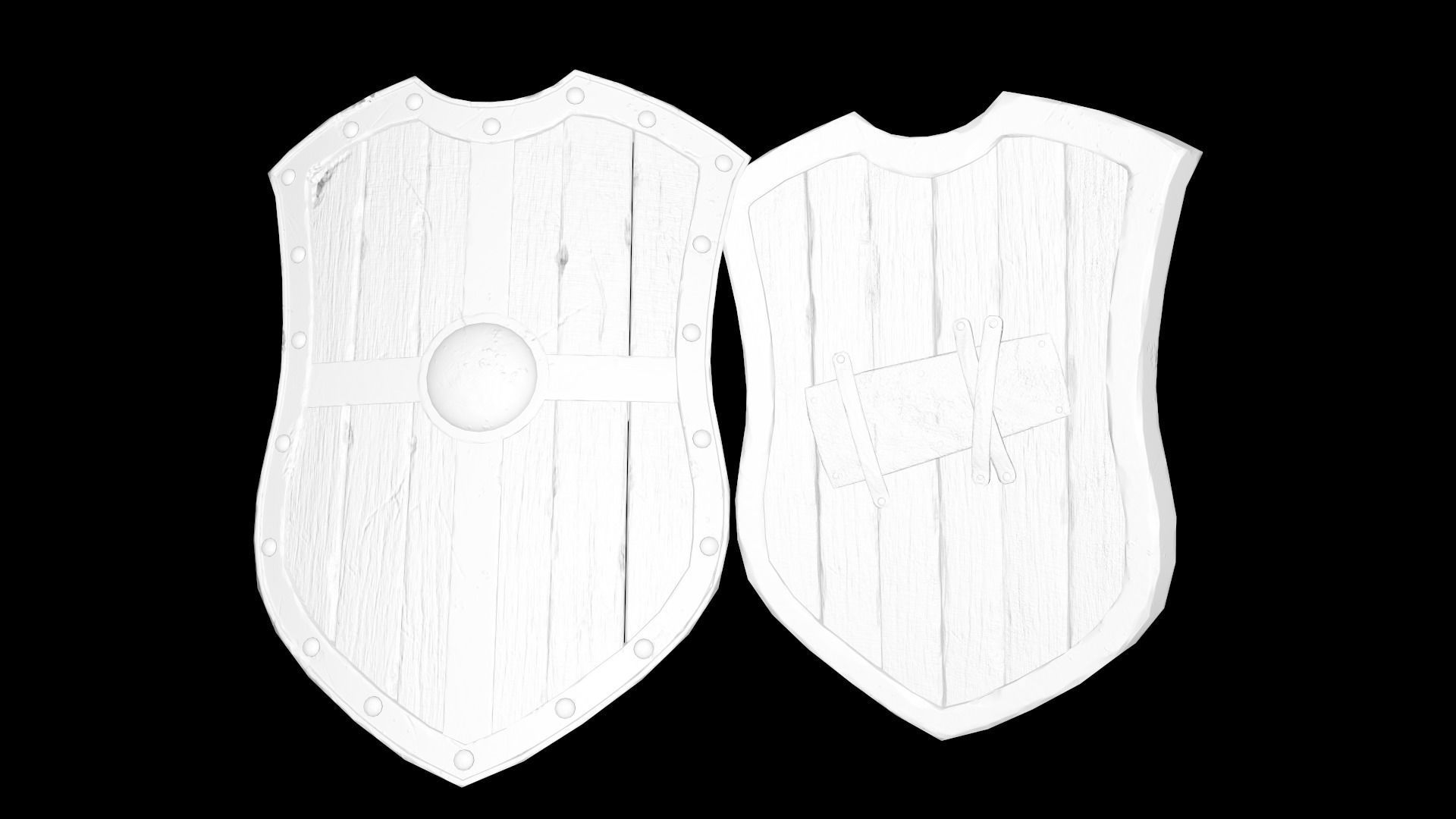 medieval shield lowpoly pbr Low-poly 3D model_4