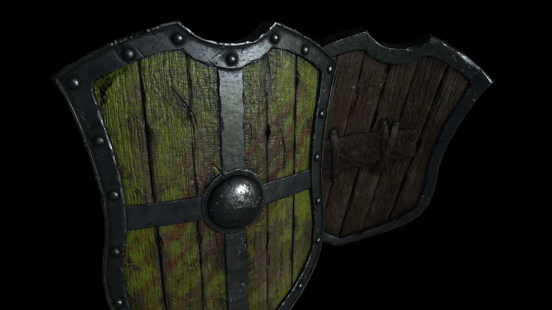 medieval shield lowpoly pbr Low-poly 3D model_1