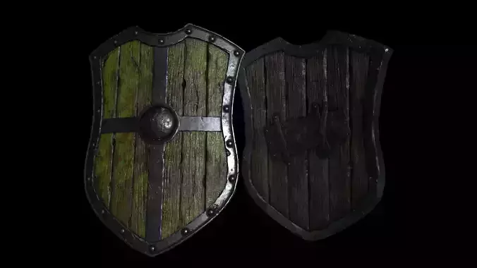 medieval shield lowpoly pbr