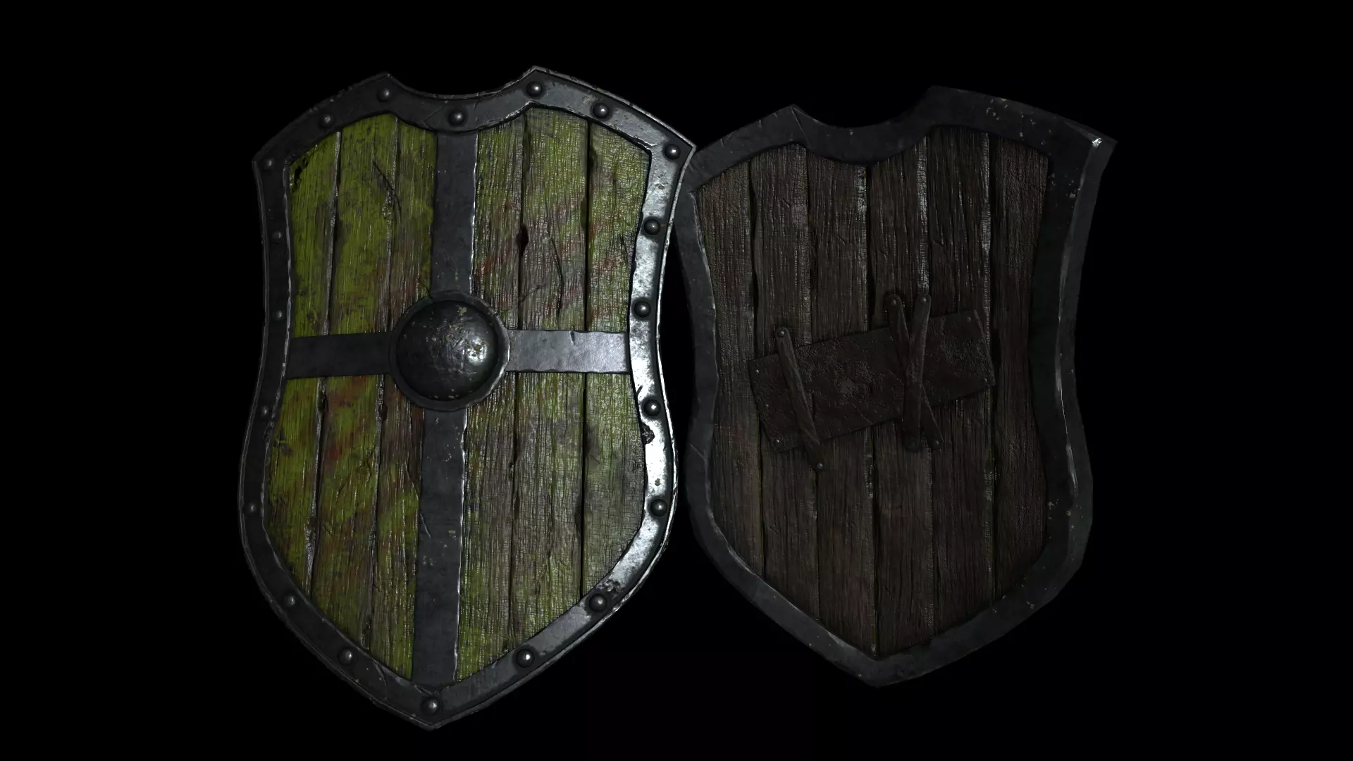 medieval shield lowpoly pbr Low-poly 3D model_0
