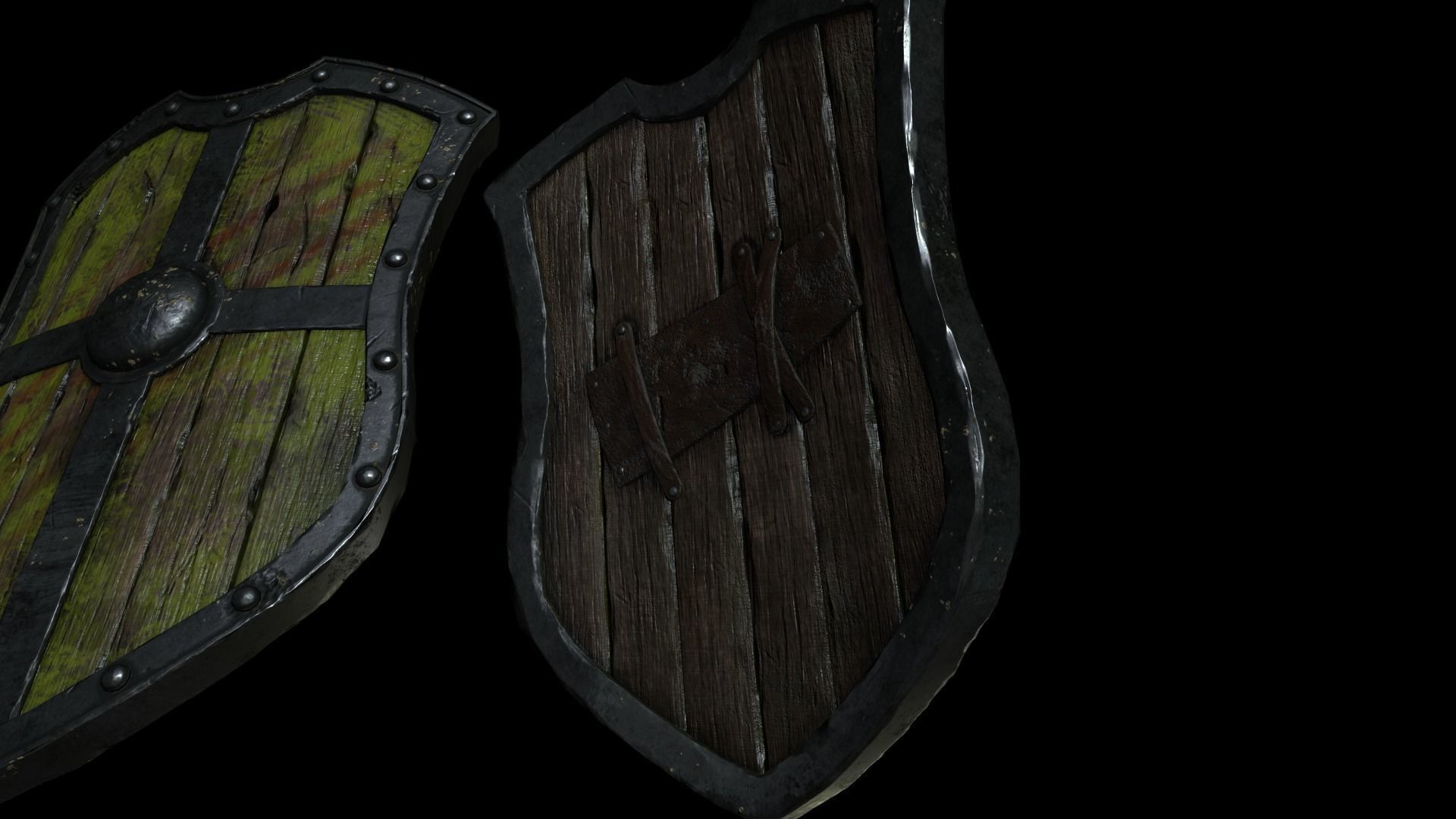 medieval shield lowpoly pbr Low-poly 3D model_3