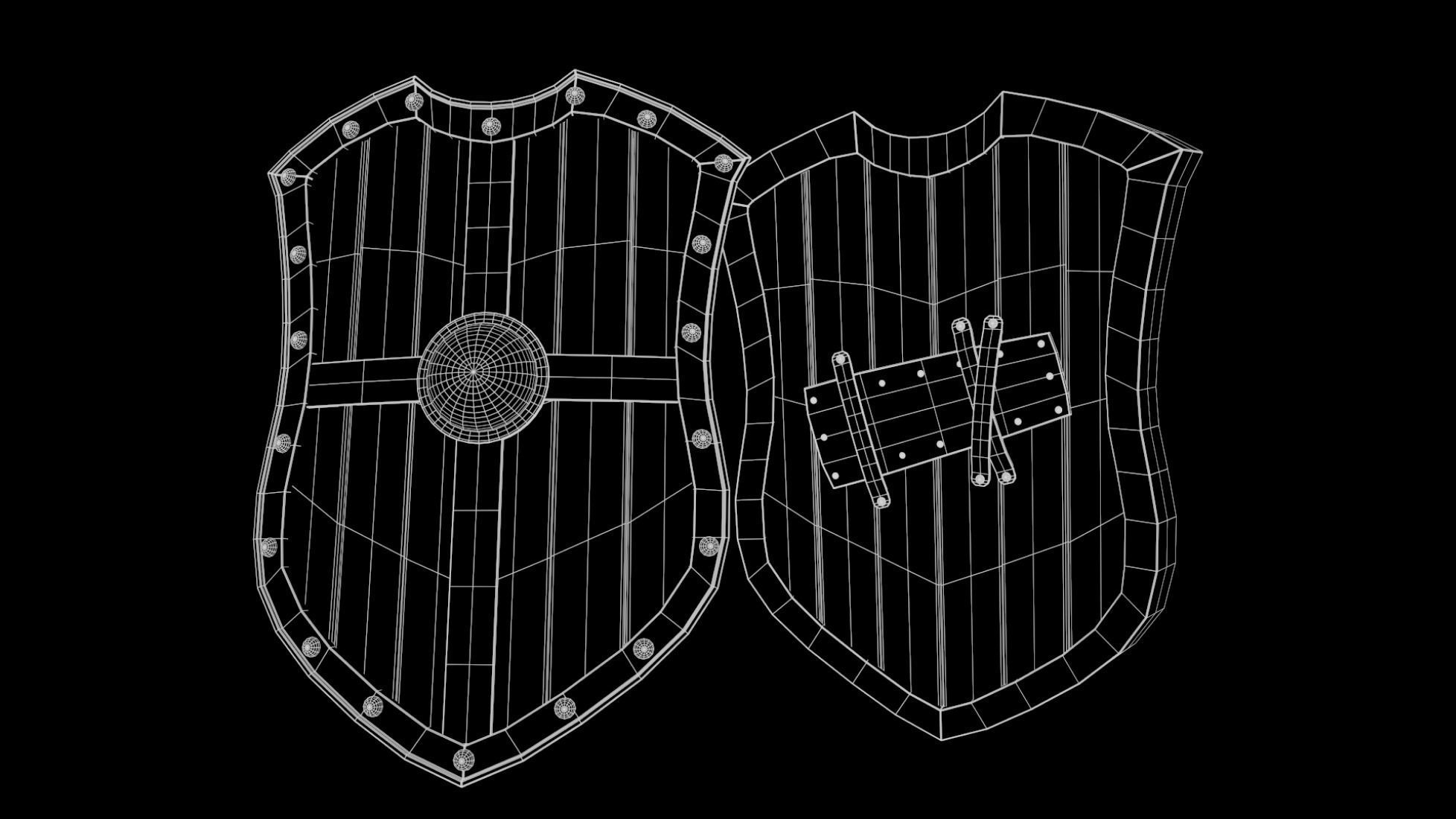 medieval shield lowpoly pbr Low-poly 3D model_2