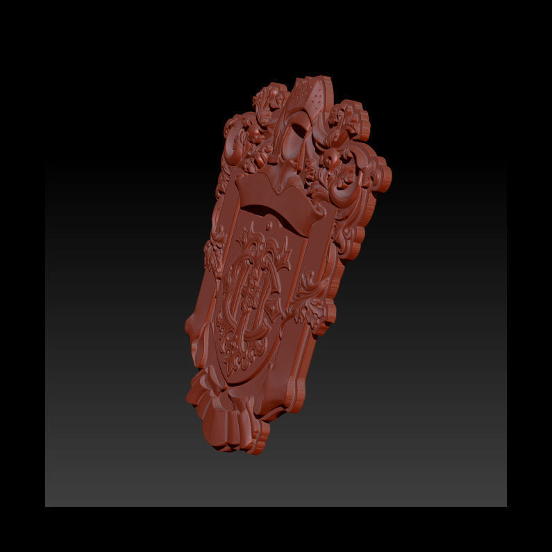 Classical Nameplate frame 3D print model_9